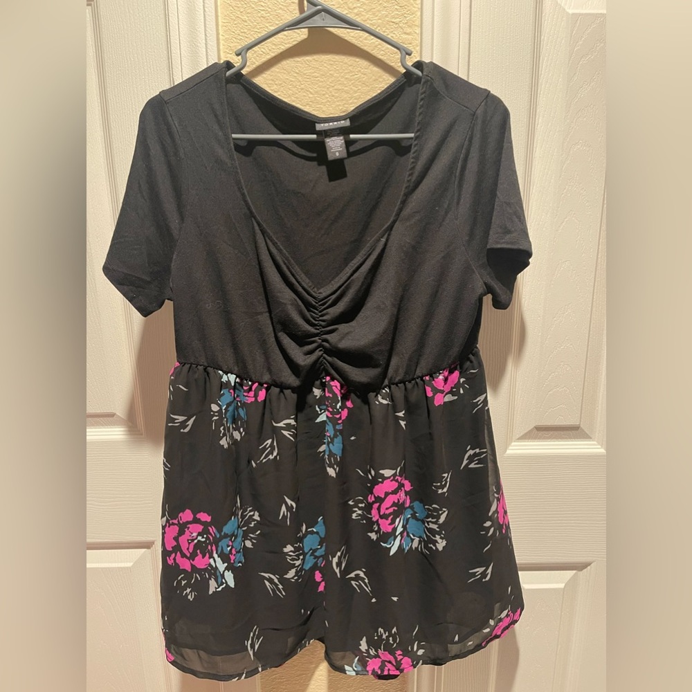 Torrid babydoll floral chiffon top size 0